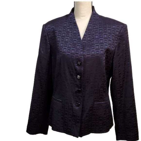 Sag Harbor Suit Jacket Blazer Single Breasted 4 Button Purple Lined Career 14 - Picture 1 of 9